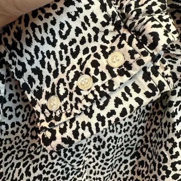 J. Crew | Women's Collared Button Down Long Sleeve Cheetah Animal Print Size M - Picture 4 of 7